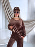 PLUS SIZE velvet set "TODAY 119769" - CHOCO