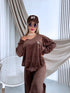 PLUS SIZE velvet set "TODAY 119769" - CHOCO