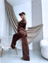 PLUS SIZE velvet set "TODAY 119769" - CHOCO