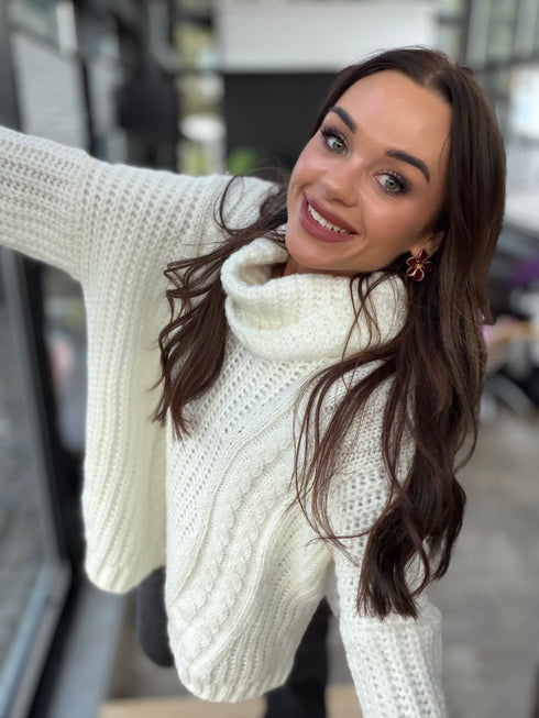 ELYNDI extended wool sweater - white