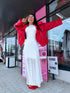 "AFTERGLOW" 2-in-1 mesh dress HS10321 - CREAM WHITE PRE-ORDER