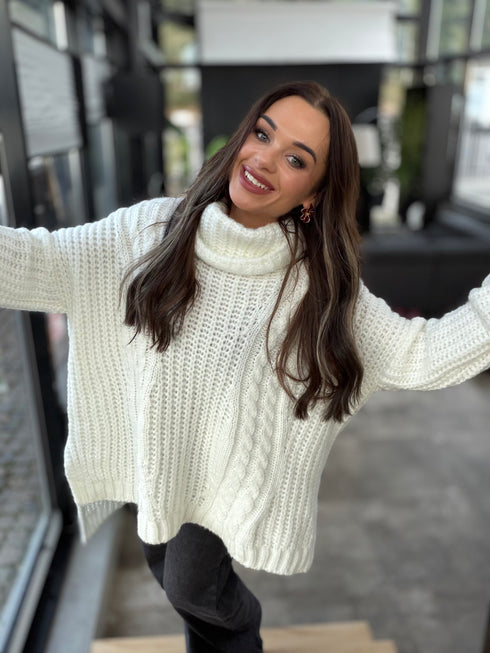 ELYNDI extended wool sweater - white