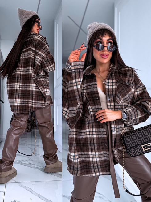 Striped blouse "RAINY DAY" ME219- BROWN