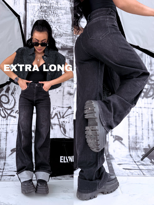 ITIN ILGOS džinsinės kelnės "STEEL FLOW" DJ2735 - TAMSIAI PILKOS