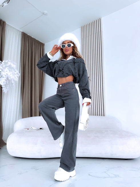 Džinsai "BLACK ICE DJ2497" - pilki