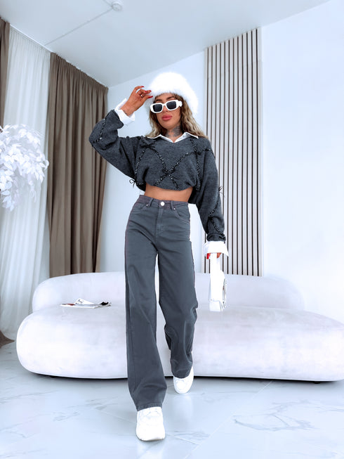 Džinsai "BLACK ICE DJ2497" - pilki