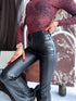 "MIDNIGHT GLOSS" брюки из искусственной кожи HM027-1 - ЧЁРНЫЕ