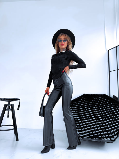 "MARGIN HS9211" spīdumu tops - MELNS