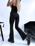 Legingi ar paplatinātiem galiem "PALETTE LM0748" - melni