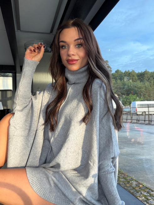 LARGE SIZE sweater "POSITIVE Z034" - gray