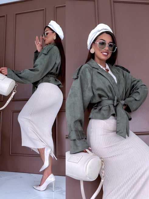 "HAKI SPRITZ" - suede-like jacket