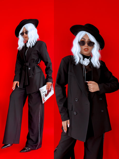 LUX set "WHITE STITCH 6469" - black