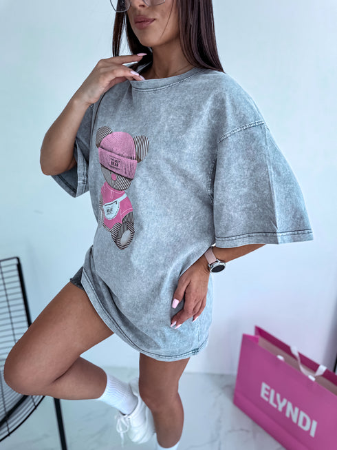 Krekls "THE BEST BEAR" - gaiši pelēks