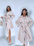 Fabric trench coat "BRAIN STORM LH105" - LIGHT BEIGE