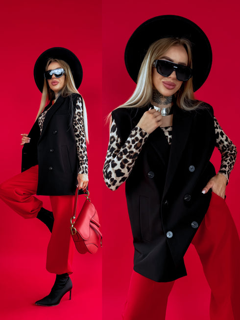 OVERSIZE striukė "SECURITY" - melna