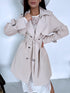 Fabric trench coat "BRAIN STORM LH105" - LIGHT BEIGE