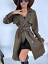 Fabric trench coat "BRAIN STORM LH105" - KHAKI