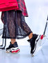 BLACK AND RED sneakers with high sole "LOL"