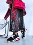 BLACK AND RED sneakers with high sole "LOL"