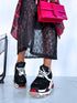 BLACK AND RED sneakers with high sole "LOL"