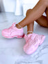 LIGHT PINK sneakers with high sole "LOL"