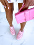 LIGHT PINK sneakers with high sole "LOL"