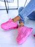 BARBIE PINK sneakers with high sole "LOL"