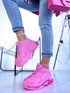 BARBIE PINK sneakers with high sole "LOL"