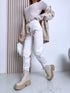 BAGGY denim pants + belt "TROPIC TEST" HM326 - WHITE