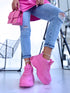 BARBIE PINK sneakers with high sole "LOL"