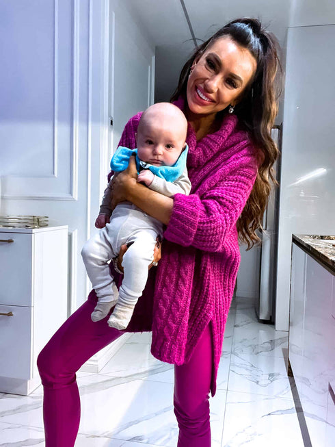 ELYNDI extended wool sweater - purple PRE-ORDER