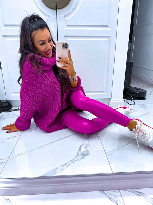 ELYNDI extended wool sweater - purple PRE-ORDER