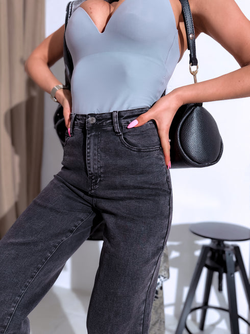 "SUPER STRETCH" džinsa bikses T6301-2 - TUMŠI PELĒKAS PRE-ORDER