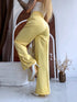 Classic, YELLOW fabric trousers "SEASON HIT" VS02