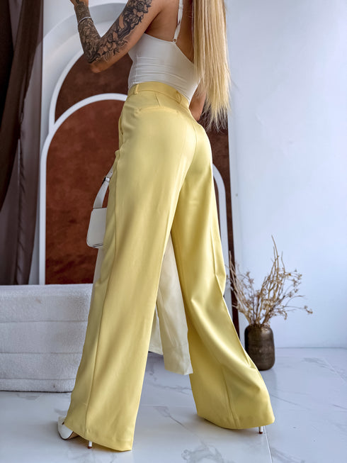 Classic, YELLOW fabric trousers "SEASON HIT" VS02