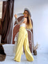 Classic, YELLOW fabric trousers "SEASON HIT" VS02