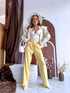 Classic, YELLOW fabric trousers "SEASON HIT" VS02