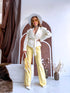 Classic, YELLOW fabric trousers "SEASON HIT" VS02