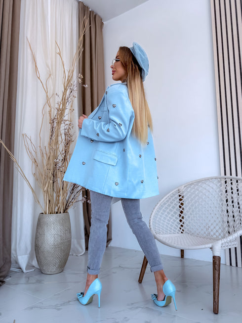 LUX светло-голубой, ONE SIZE жакет "HEARTS"