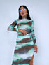 Mesh MARBLE set top + skirt - MINT