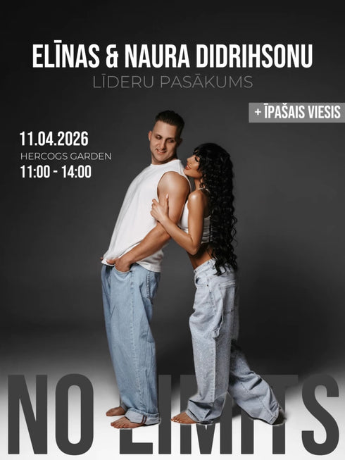 Elīnos ir Nauros Didrihsonų lyderių renginio "NO LIMITS" bilietas