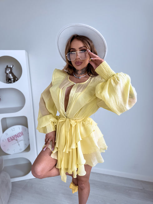 Extended blouse "Tender R13085" - YELLOW