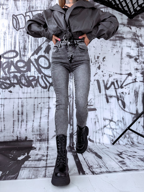 Jeans "TIK TOK" T5377-17 - GRAPHITE GRAY