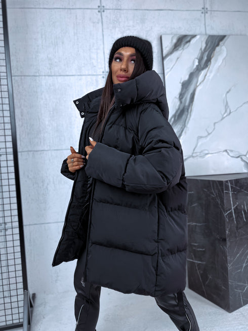 Extended jacket "Mākonis" - black