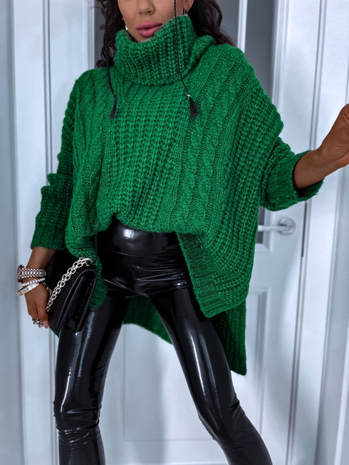 ELYNDI Extended Wool Sweater - GREEN PRE-ORDER