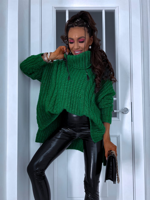ELYNDI Extended Wool Sweater - GREEN PRE-ORDER