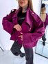 Suede-like jacket "IMPULSS V11709" - BURGUNDY