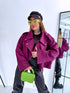 Suede-like jacket "IMPULSS V11709" - BURGUNDY