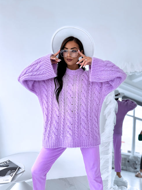 ELYNDI mohēras džemperis - lavandas