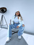DAD FIT jeans "ZERO" Y3370-3 - LIGHT BLUE